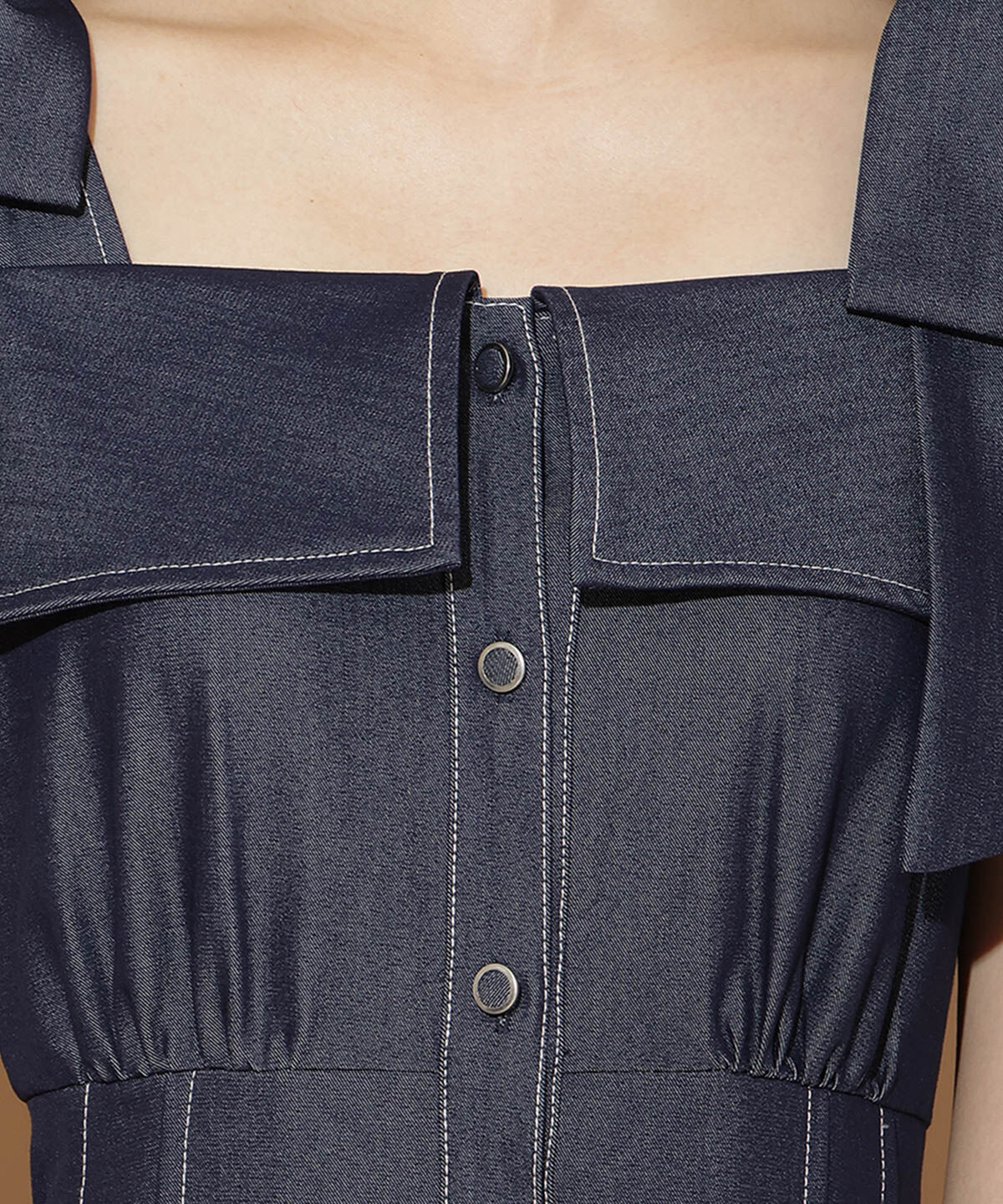 WILLSELECTION「リボンストラップオフショルシャツワンピース」|ワンピース|