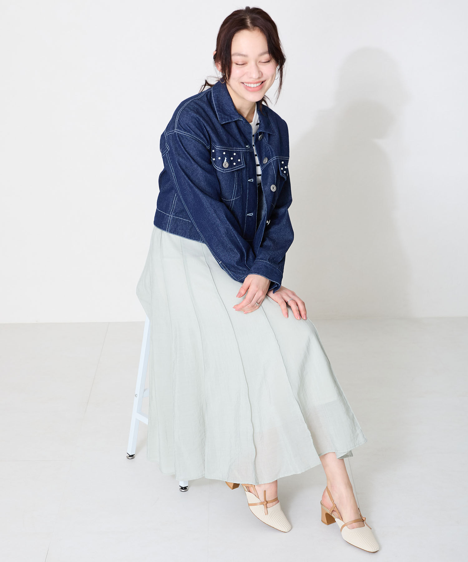 ORiental TRaffic「●2025春夏新作●リブニット細ストラップパンプス/51114 人気 トレンド 売れてる パンプス ニット」|パンプス|