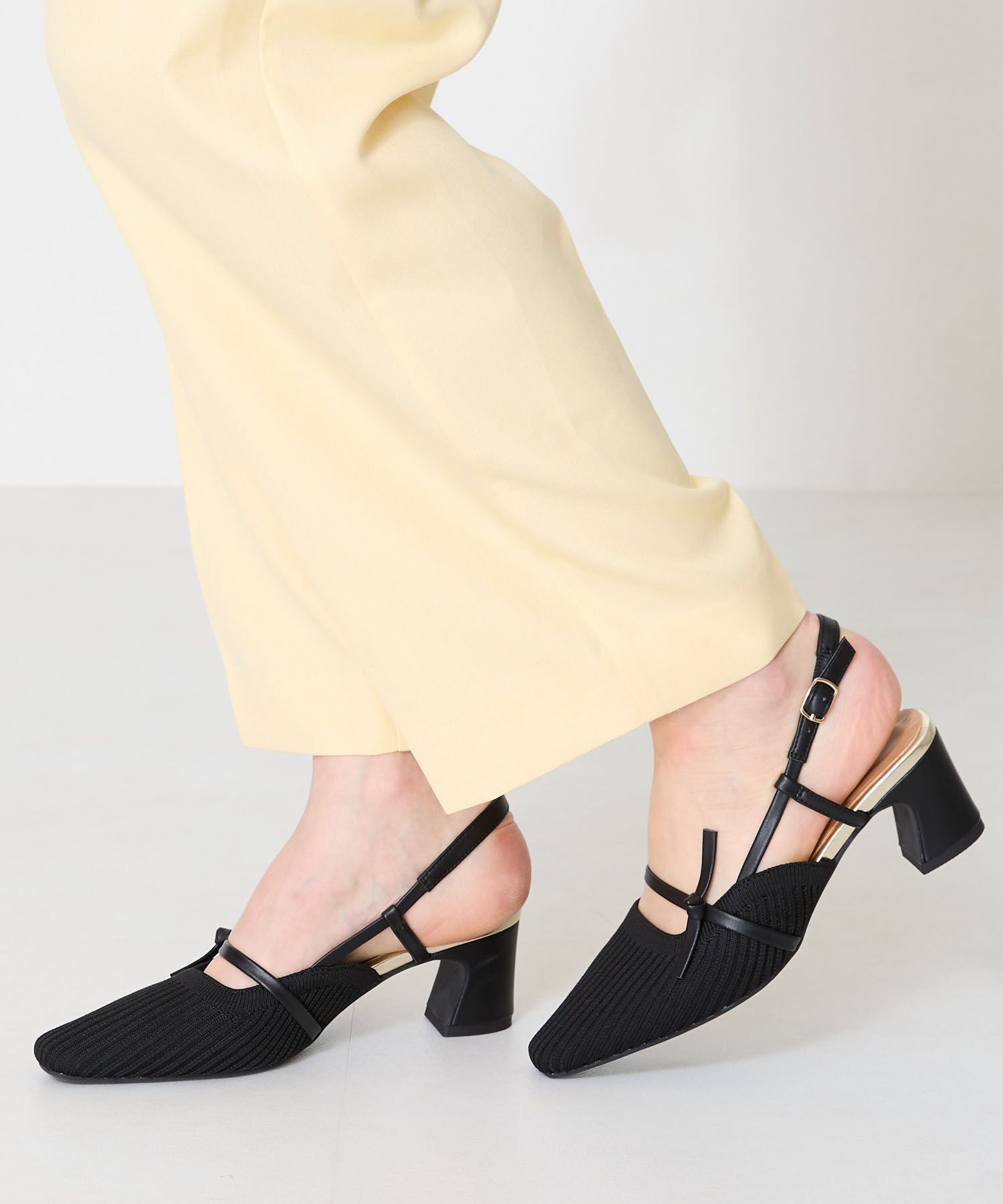 ORiental TRaffic「●2025春夏新作●リブニット細ストラップパンプス/51114 人気 トレンド 売れてる パンプス ニット」|パンプス|