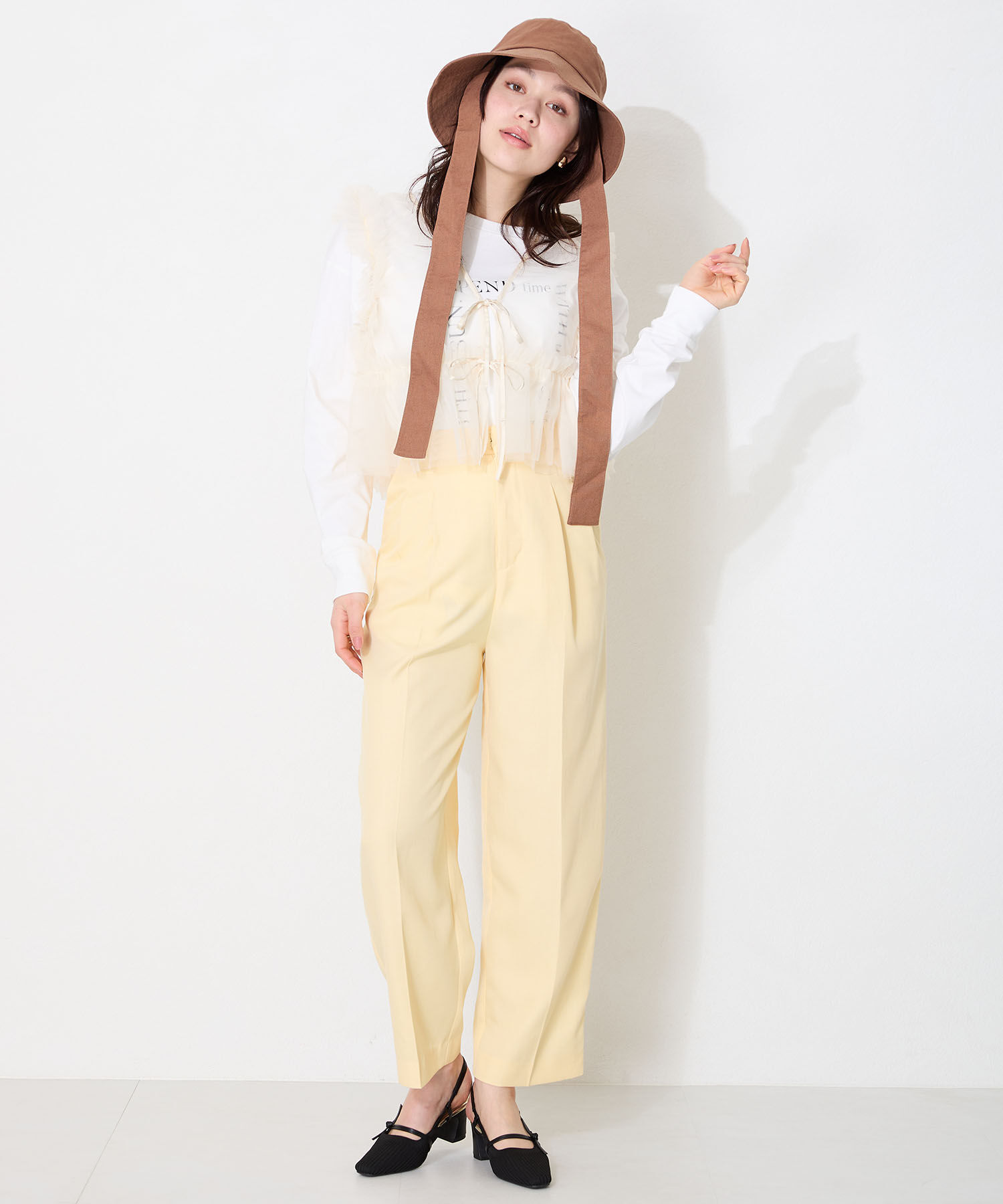 ORiental TRaffic「●2025春夏新作●リブニット細ストラップパンプス/51114 人気 トレンド 売れてる パンプス ニット」|パンプス|