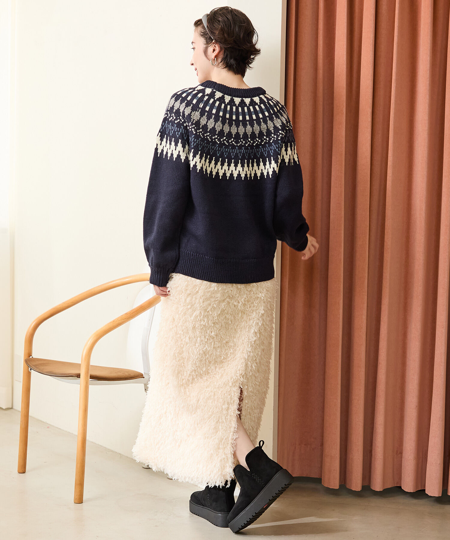 ORiental TRaffic「●2025秋冬新作●【 軽量 】 サイドスリット 厚底 ムートン ショートブーツ /51425 防寒」|ショートブーツ|