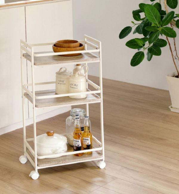 B-COMPANY「ヴィンテージ調　ワイドワゴン」|食器・キッチングッズ|