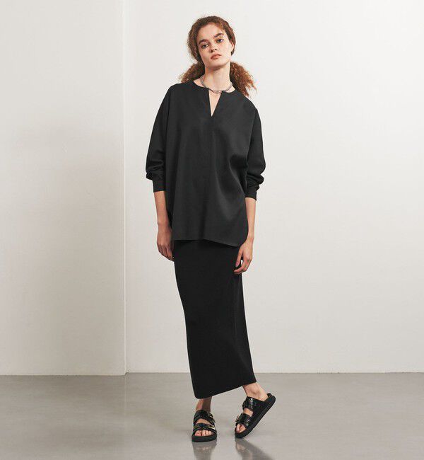 UNITED ARROWS「＜TO UNITED ARROWS＞Pツイル プルオーバー ブラウス」|シャツ・ブラウス|BLACK