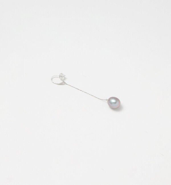 UNITED ARROWS「＜les bonbon＞GRAY パール ロングピアス」|ピアス|