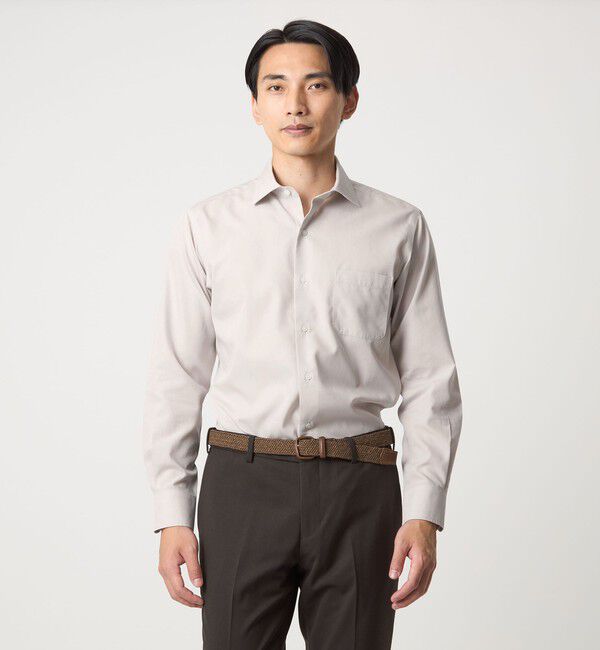 UNITED ARROWS green label relaxing「コットン ブロード ショートワイドカラー ドレスシャツ -形態安定-」|シャツ・ブラウス|BEIGE