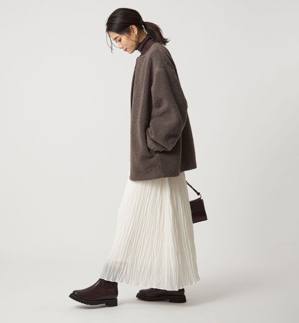 size SHORTあり］ボア ノーカラー ブルゾン（UNITED ARROWS green