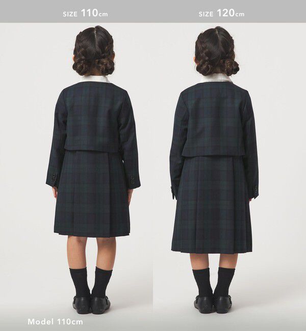 UNITED ARROWS green label relaxing「TRW ブラックウォッチ ボレロ / キッズ 110cm-130cm」|ノーカラージャケット|