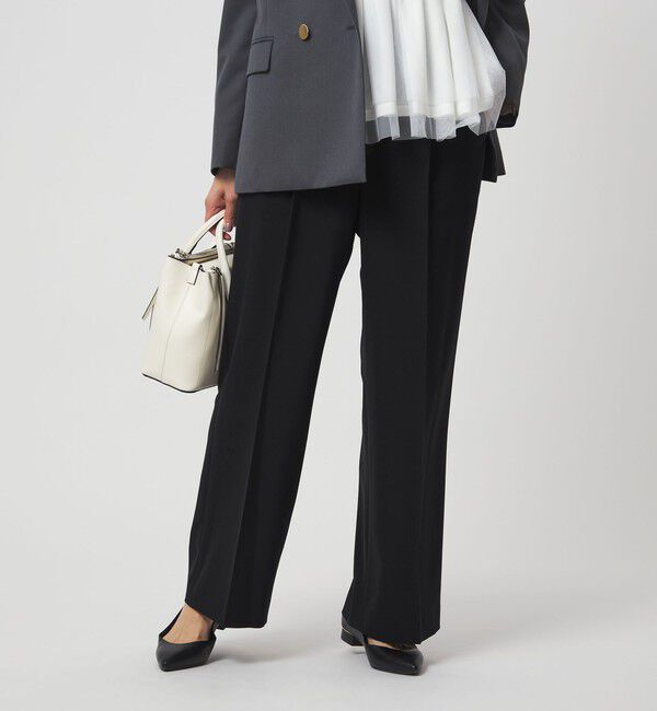 UNITED ARROWS green label relaxing「［size SHORT/TALLあり］パウドレ ワイド パンツ ウォッシャブル ストレッチ」|スラックス|