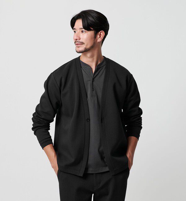 BEAUTY&YOUTH UNITED ARROWS「【WEB限定 WARDROBE SMART】ダブルニット カーディガン/セットアップ対応」|カーディガン|