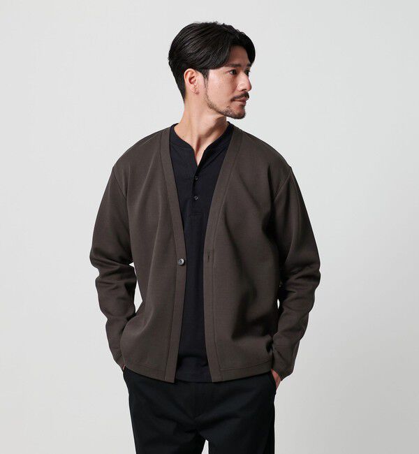 BEAUTY&YOUTH UNITED ARROWS「【WEB限定 WARDROBE SMART】ダブルニット カーディガン/セットアップ対応」|カーディガン|
