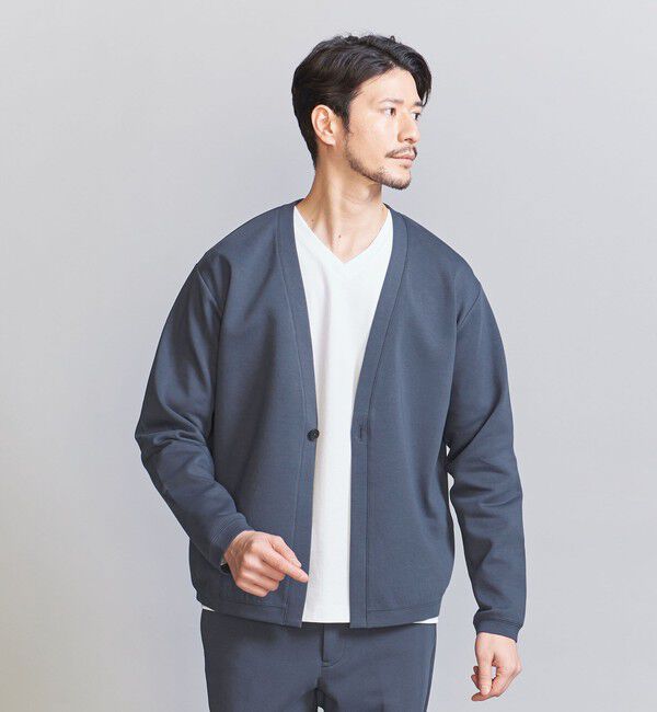 BEAUTY&YOUTH UNITED ARROWS「【WEB限定 WARDROBE SMART】ダブルニット カーディガン/セットアップ対応」|カーディガン|