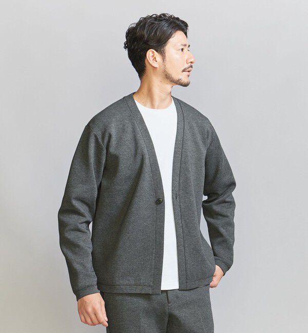 BEAUTY&YOUTH UNITED ARROWS「【WEB限定 WARDROBE SMART】ダブルニット カーディガン/セットアップ対応」|カーディガン|