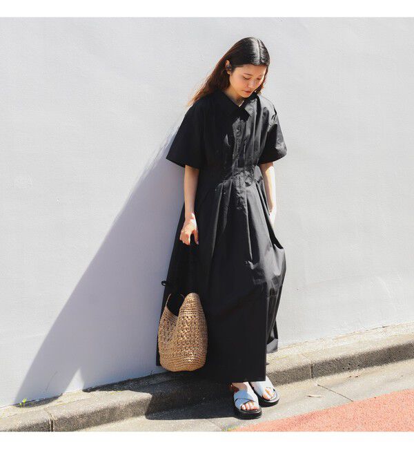 Ray BEAMS 「タック ウエスト シャツ ワンピース」|ワンピース|