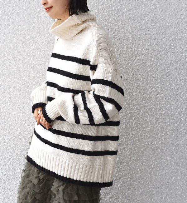 SHIPS for women「〈手洗い可能〉サイド スリット タートル プルオーバー」|ニット・セーター|