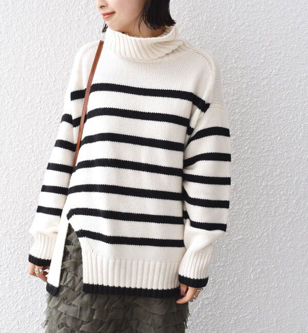 SHIPS for women「〈手洗い可能〉サイド スリット タートル プルオーバー」|ニット・セーター|