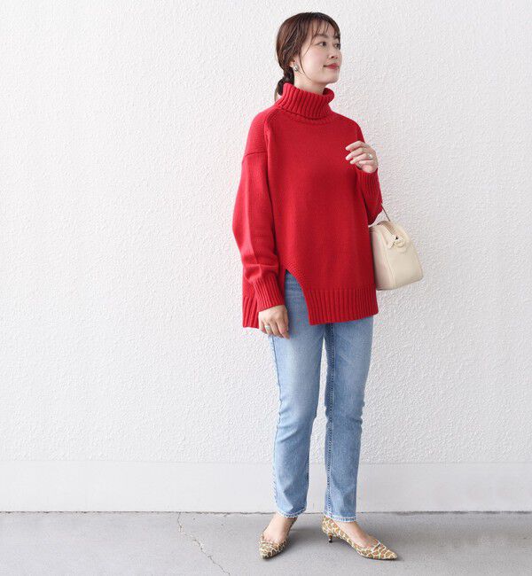 SHIPS for women「〈手洗い可能〉サイド スリット タートル プルオーバー」|ニット・セーター|