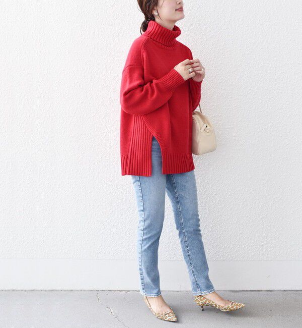 SHIPS for women「〈手洗い可能〉サイド スリット タートル プルオーバー」|ニット・セーター|