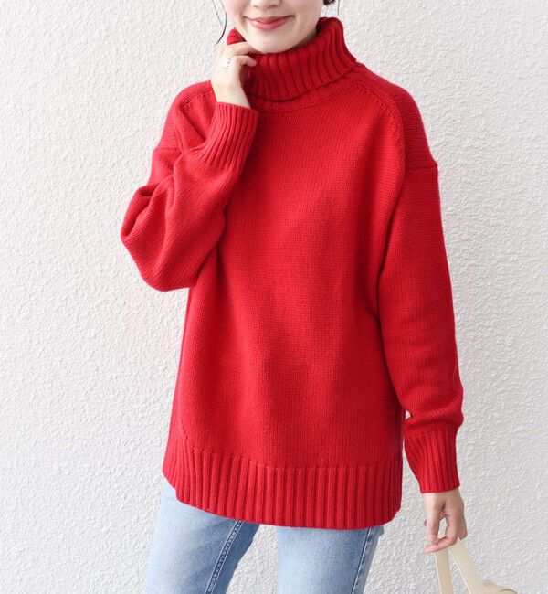 SHIPS for women「〈手洗い可能〉サイド スリット タートル プルオーバー」|ニット・セーター|