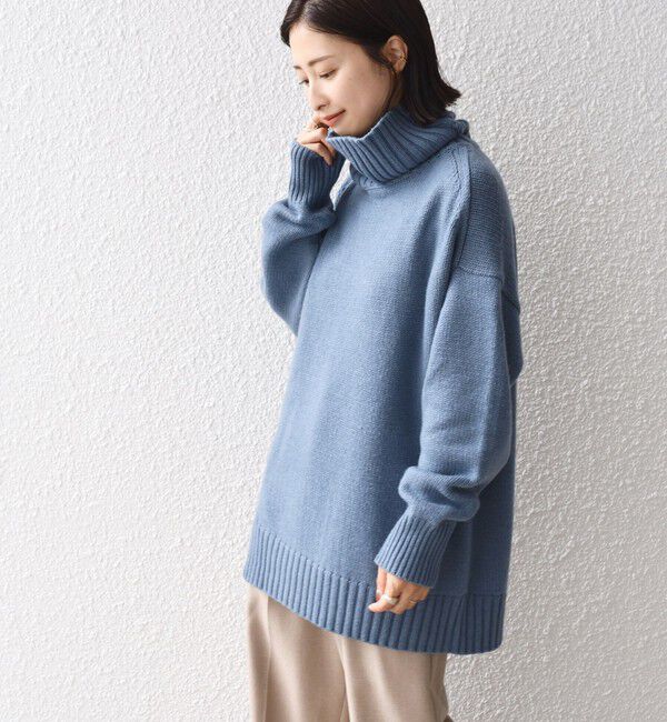 SHIPS for women「〈手洗い可能〉サイド スリット タートル プルオーバー」|ニット・セーター|