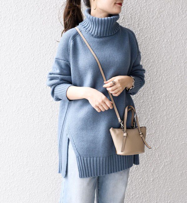 SHIPS for women「〈手洗い可能〉サイド スリット タートル プルオーバー」|ニット・セーター|