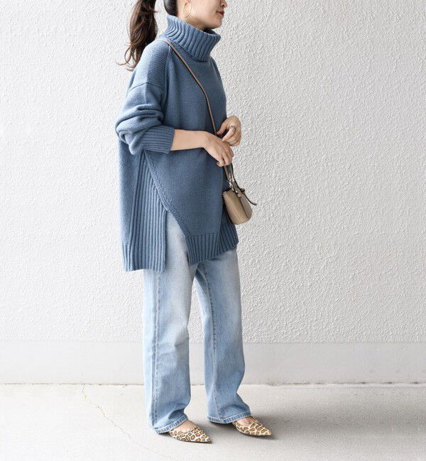 SHIPS for women「〈手洗い可能〉サイド スリット タートル プルオーバー」|ニット・セーター|