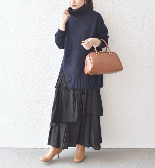 SHIPS for women「〈手洗い可能〉サイド スリット タートル プルオーバー」|ニット・セーター|