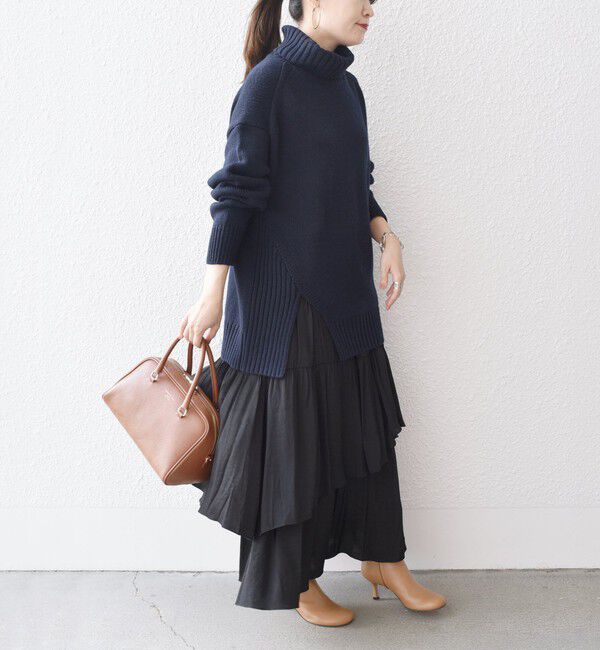 SHIPS for women「〈手洗い可能〉サイド スリット タートル プルオーバー」|ニット・セーター|