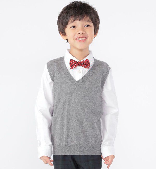 SHIPS KIDS「SHIPS KIDS:100～130cm / 14GG Vネック ベスト」|ベスト・ジレ|