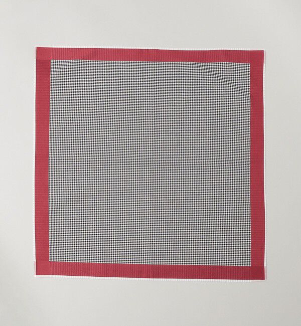 SHIPS「GRAZIINA:千鳥格子 ポケットチーフ」|ハンカチ|レッド