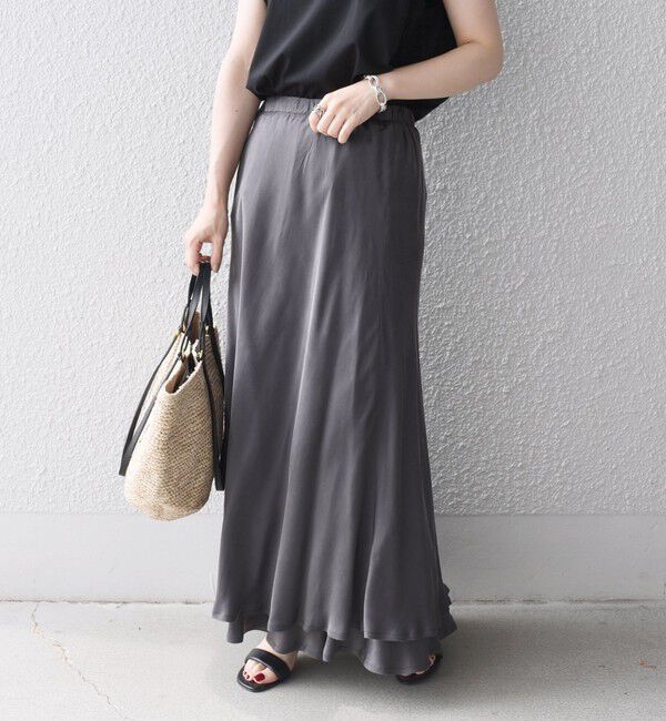 SHIPS for women「レーヨンシルクマーメイドロングスカート◇」|スカート|ダークグレー