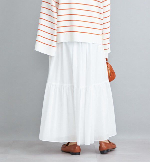 SHIPS for women「〈手洗い可能〉綿ドビー ティアード ギャザースカート◇」|スカート|