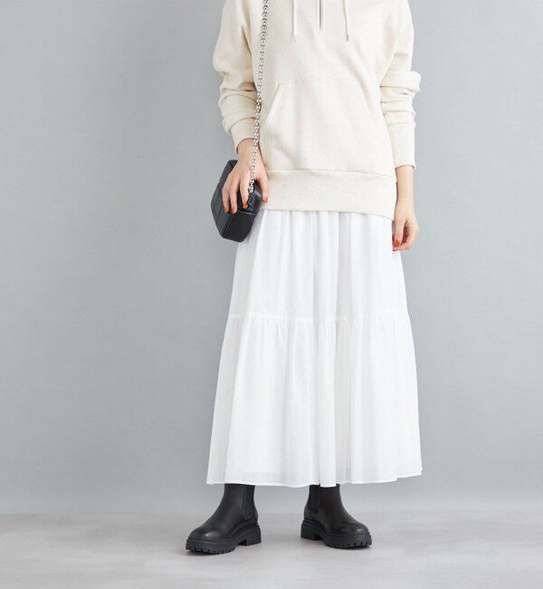 SHIPS for women「〈手洗い可能〉綿ドビー ティアード ギャザースカート◇」|スカート|