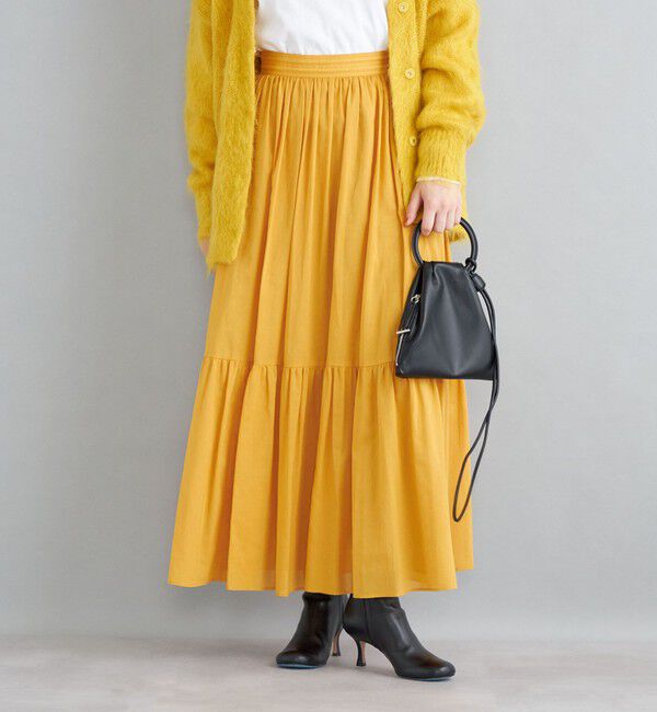 SHIPS for women「〈手洗い可能〉綿ドビー ティアード ギャザースカート◇」|スカート|
