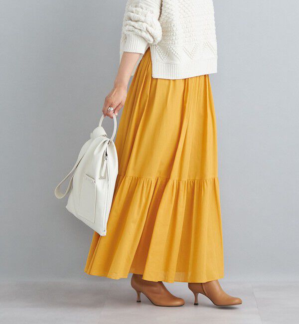 SHIPS for women「〈手洗い可能〉綿ドビー ティアード ギャザースカート◇」|スカート|
