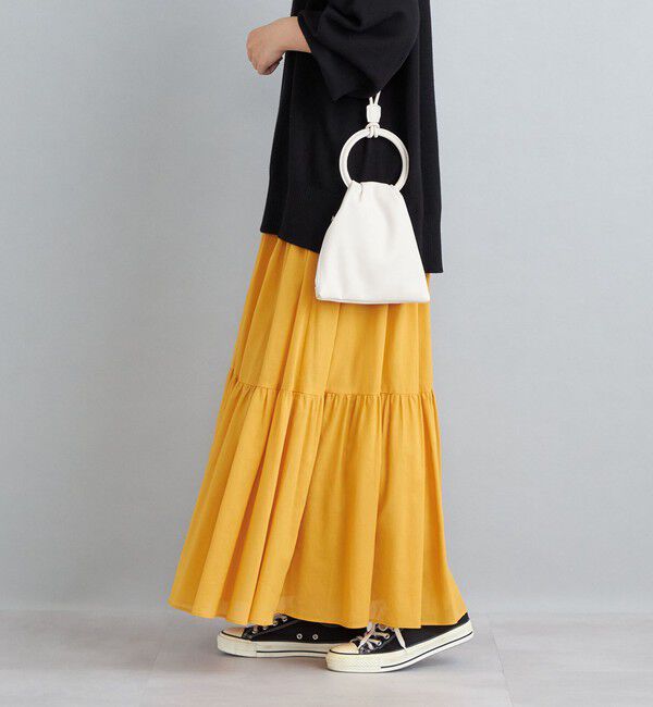 SHIPS for women「〈手洗い可能〉綿ドビー ティアード ギャザースカート◇」|スカート|