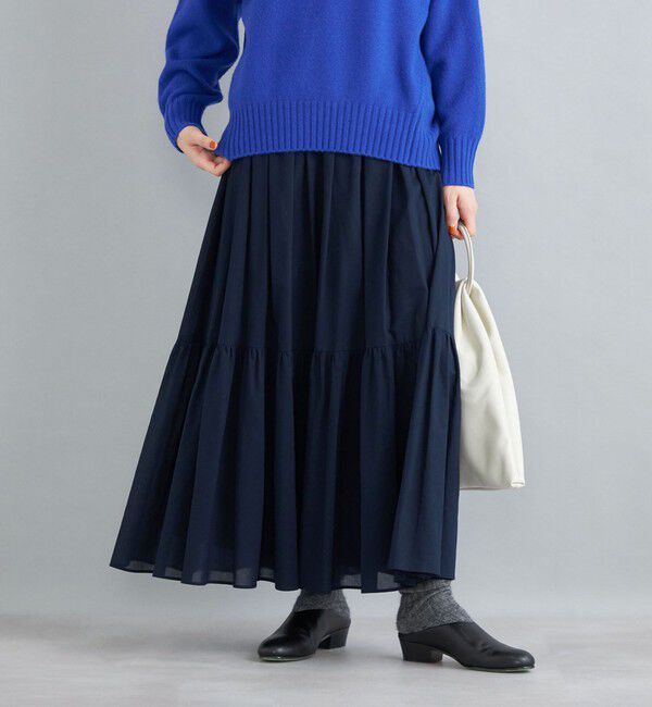 SHIPS for women「〈手洗い可能〉綿ドビー ティアード ギャザースカート◇」|スカート|