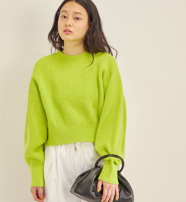 SHIPS for women「〈手洗い可能〉コットンポリ ローゲージ クルーネック プルオーバー◇」|ニット・セーター|ミント