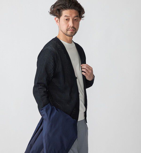 SHIPS「SHIPS:〈手洗い可能〉12ゲージ クロシェライク アイレット カーディガン」|カーディガン|