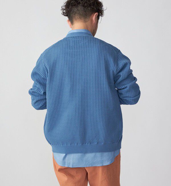 SHIPS「SHIPS:〈手洗い可能〉12ゲージ クロシェライク アイレット カーディガン」|カーディガン|