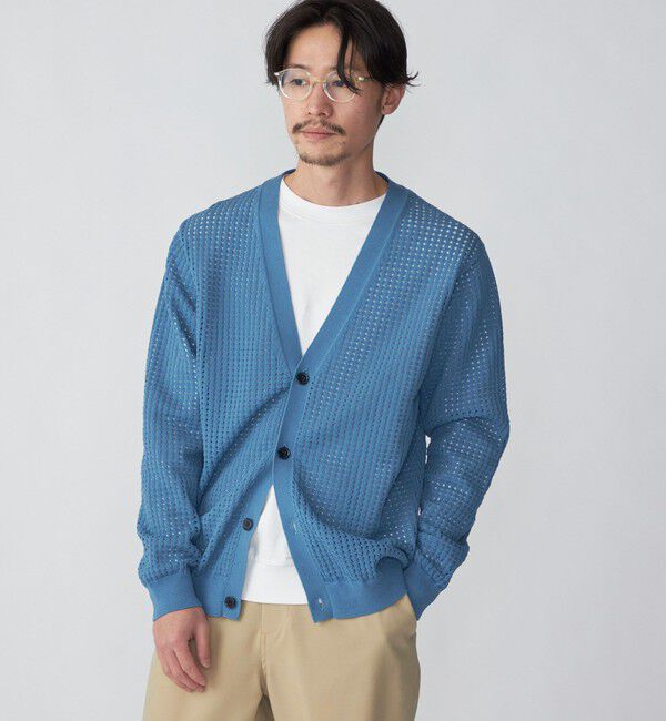SHIPS「SHIPS:〈手洗い可能〉12ゲージ クロシェライク アイレット カーディガン」|カーディガン|
