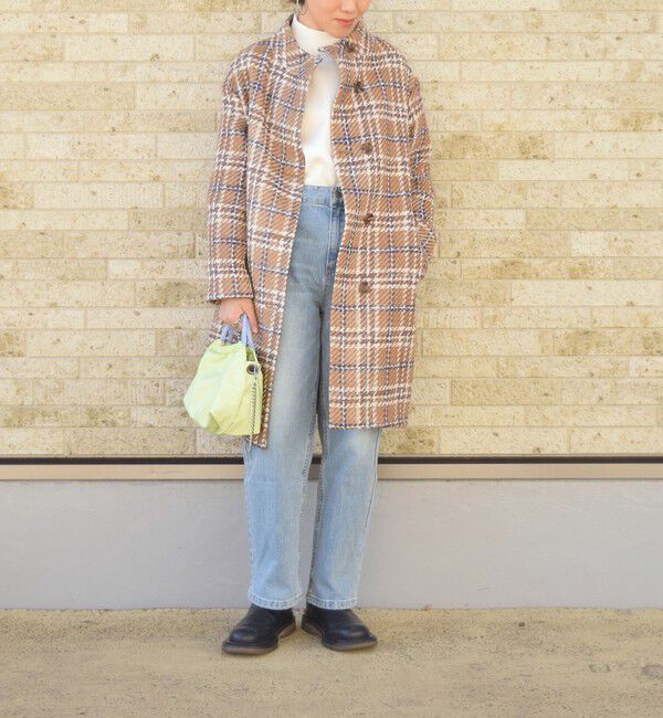 SHIPS Colors 「SHIPS Colors:ツイードチェックスタンドカラーコート」|その他|