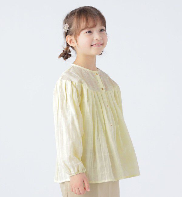 SHIPS KIDS「SHIPS KIDS:100～130cm / シャドー チェック タック ブラウス」|シャツ・ブラウス|