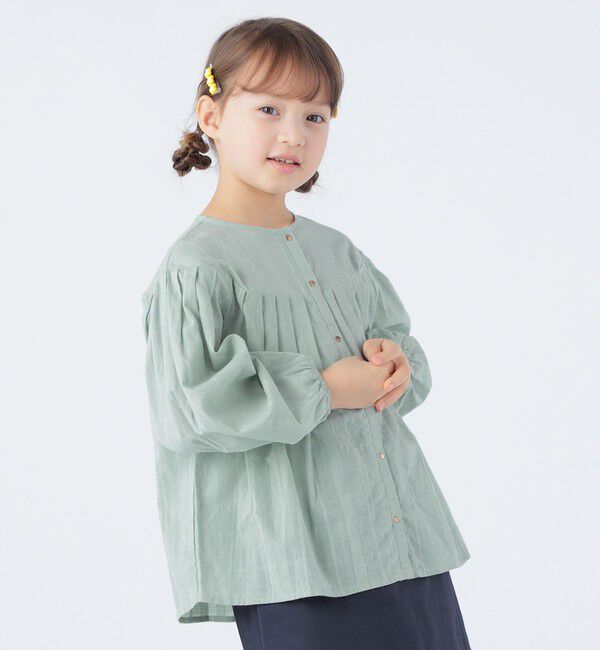 SHIPS KIDS「SHIPS KIDS:100～130cm / シャドー チェック タック ブラウス」|シャツ・ブラウス|