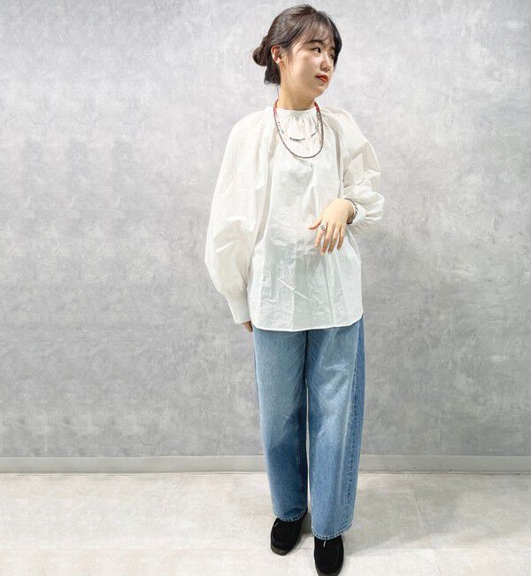 SHIPS for women「【SHIPS別注】marmors: レースアップ ブラウス/ソリッド」|シャツ・ブラウス|