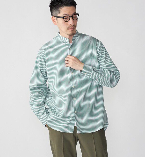 SHIPS「SHIPS: スーピマコットン ブロード リラックス バンドカラーシャツ」|シャツ・ブラウス|