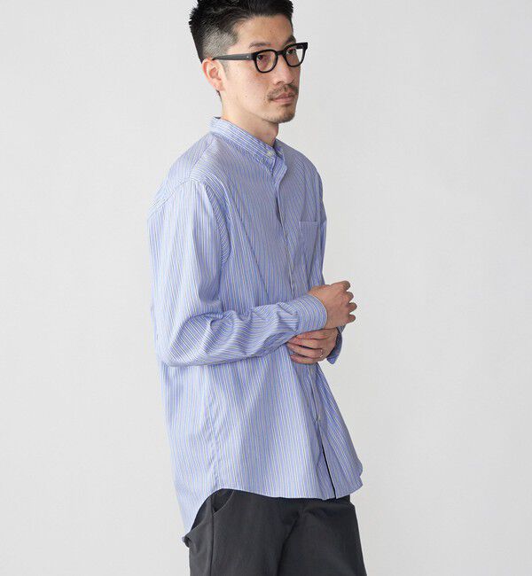 SHIPS「SHIPS: スーピマコットン ブロード リラックス バンドカラーシャツ」|シャツ・ブラウス|