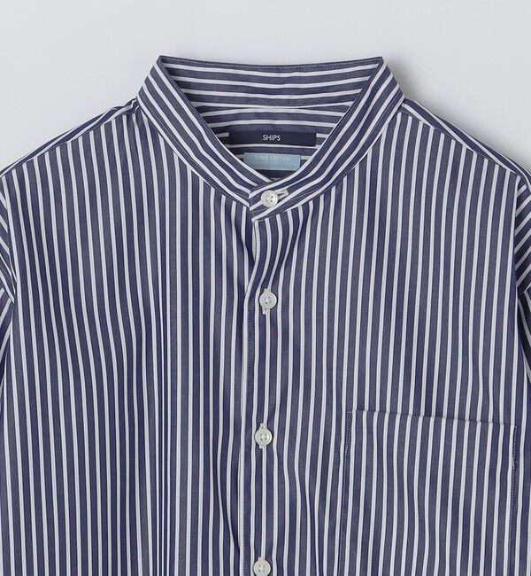 SHIPS「SHIPS: スーピマコットン ブロード リラックス バンドカラーシャツ」|シャツ・ブラウス|