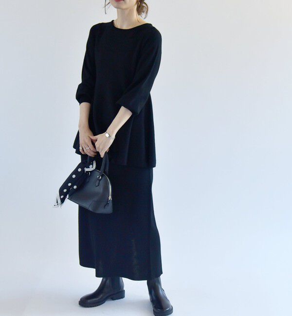 quaranciel「quaranciel:〈手洗い可能〉フレア プルオーバー ＆ Iライン スカート ニット セットアップ」|ニット・セーター|