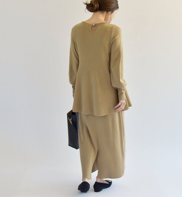 quaranciel「quaranciel:〈手洗い可能〉フレア プルオーバー ＆ Iライン スカート ニット セットアップ」|ニット・セーター|