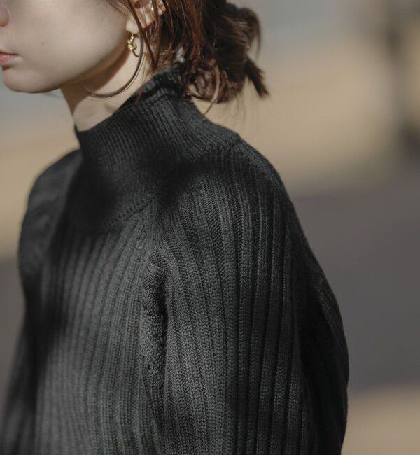 quaranciel「quaranciel:〈手洗い可能〉ファインウール ワイド リブ ラグラン ハイネックニット」|ニット・セーター|